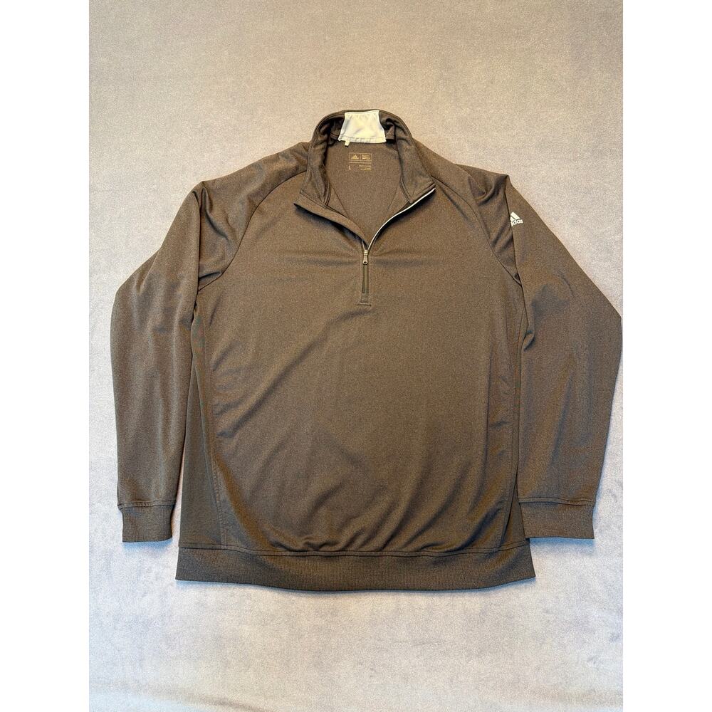Adidas Mens Dark Gray Athletic Pullover Stretchy Lightweight Size L Sportswear